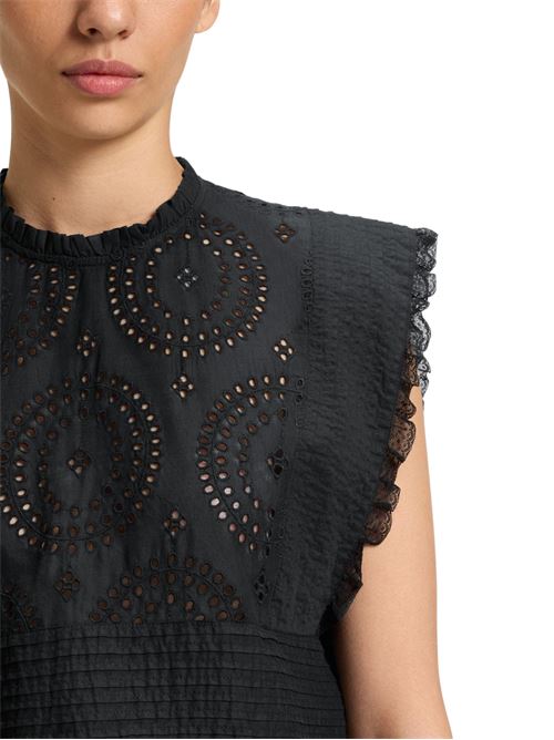 Blusa donna nera in cotone Boss Orange | 50538349001